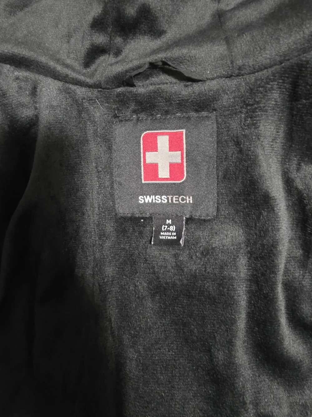Swiss Tech Black Kids Hooded Puffer Jacket